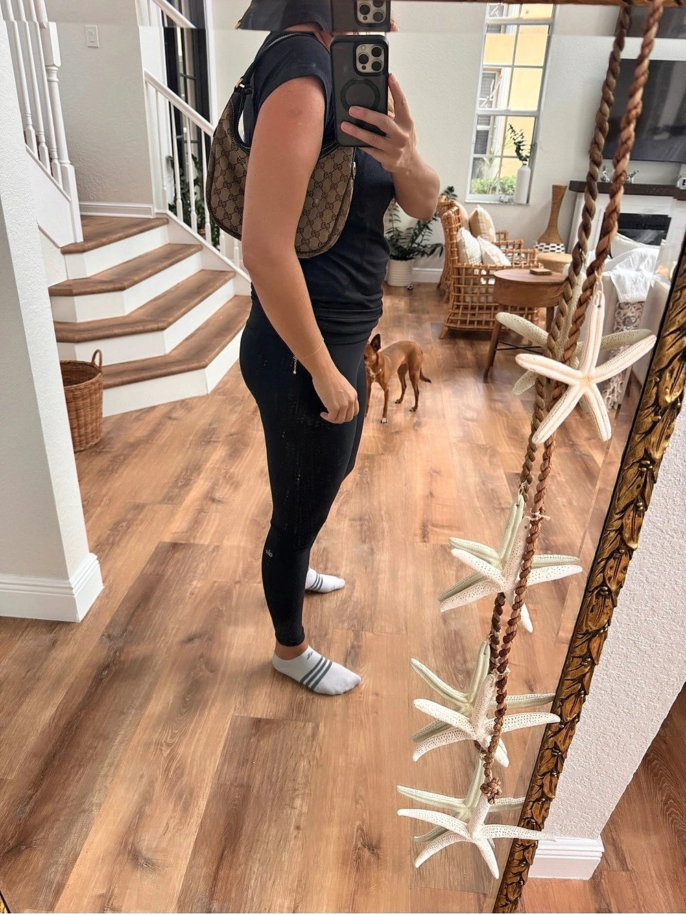 Gucci GG Canvas Charmy Small Hobo Bag Brown